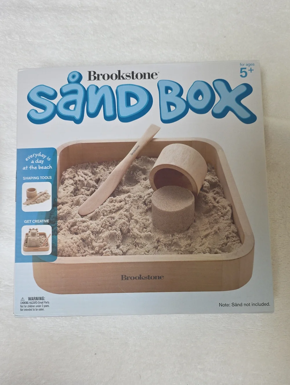 Brookstone Sand Box Wooden Play Tray - Natural Wood